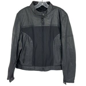 River Road Motorcycle Jacket Womens XL Genuine Leather Mesh Removable Liner Zip